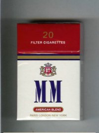 MM American Blend white and red cigarettes hard box