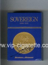 Sovereign Benson and Hedges cigarettes blue hard box