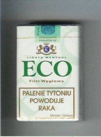 Eco Lights Menthol Filter Weglowy cigarettes soft box