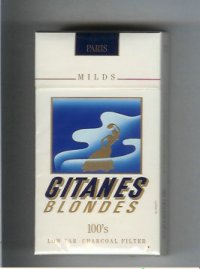 Gitanes Blondes Milds 100s white and blue cigarettes hard box