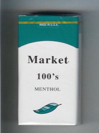 Market 100s Menthol cigarettes soft box