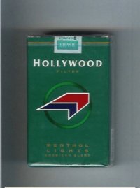 Hollywood Filter Menthol Lights American Blend green and red and black cigarettes soft box