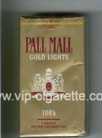 Pall Mall Gold Lights 100s cigarettes soft box