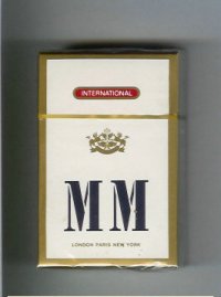 MM International white and gold cigarettes hard box
