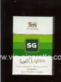 SG Menthol Lights cigarettes hard box