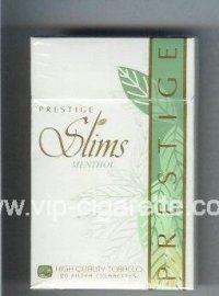 Prestige Slims Menthol 100s cigarettes hard box