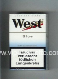 West 'R' Blue American Blend cigarettes hard box