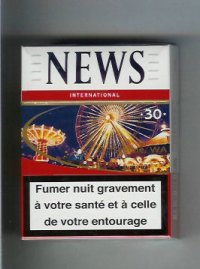 News 30 International white and red hard box cigarettes