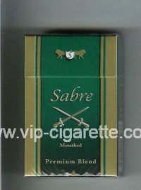 Sabre Menthol Premium Blend cigarettes hard box