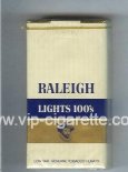 Raleigh Lights 100s cigarettes white and gold and blue soft box Raleigh Lights 100s cigarettes white and gold and blue soft box