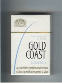 Gold Coast Ultra Lights American Blend Cigarettes hard box