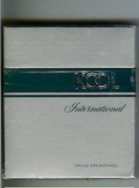 Kool International 100s Mild Menthol cigarettes wide flat hard box