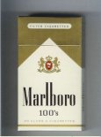 Marlboro gold and white 100s cigarettes hard box Marlboro gold and white 100s cigarettes hard box