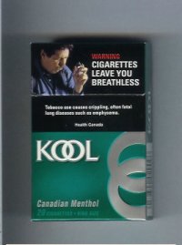 Kool Canadian Menthol cigarettes hard box