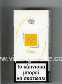 Silk Cut Slims 100s cigarettes white and yellow hard box