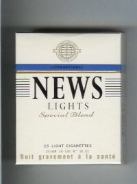 News Lights Special Blend International 25 light cigarettes hard box