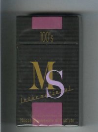 MS Internetional 100s cigarettes hard box