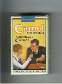 Camel Collectors Packs 1927 Filters A match and a Camel cigarettes soft box