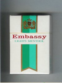 Embassy Lights Menthol cigarettes hard box