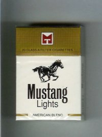 Mustang American Blend Lights cigarettes hard box