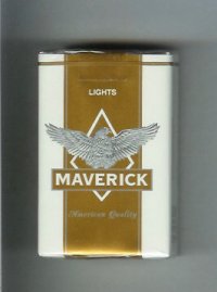 Maverick Lights white and gold and grey cigarettes soft box