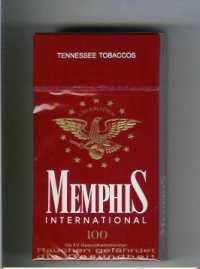 Memphis International 100s Tennessee Tobaccos cigarettes hard box