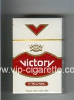 Victory International cigarettes white and red hard box