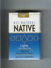 Native All Natural Lights 100 percent Additive-Free cigarettes soft box