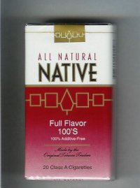 Native All Natural Full Flavor 100s 100 percent Additive-Free cigarettes soft box