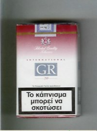 GR Selected Quality Tobaccos International white and red cigarettes soft box