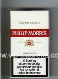 Philip Morris Super Slims American Blend 100s white and red cigarettes hard box
