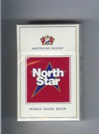 North Star American Blend white and red King Size Box cigarettes hard box