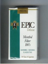Epic Deluxe Menthol Filter 100s white cigarettes soft box