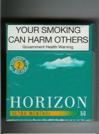 Horizon 2 Ultra Menthol green 50s cigarettes hard box