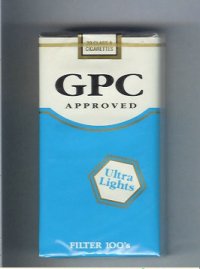 GPC Approved Ultra Lights Filter 100s Cigarettes soft box
