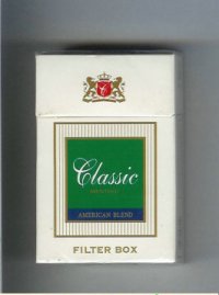 Classic Menthol American Blend cigarettes filter box