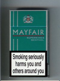 Mayfair Super Kings Menthol 100s cigarettes hard box