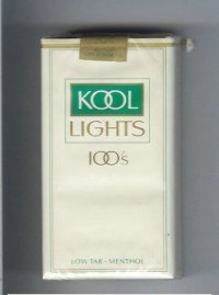 Kool Lights 100s Menthol cigarettes soft box