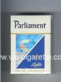 Parliament Lights hologram with a bird cigarettes hard box