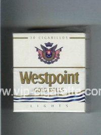 Westpoint Gold Rolls Lights 30 cigarettes hard box