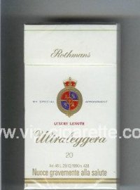 Rothmans Ultraleggera Luxery Length 100s cigarettes hard box