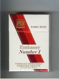 Embassy Number 1 on white cigarettes hard box