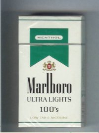Marlboro Ultra Lights Menthol 100s cigarettes hard box
