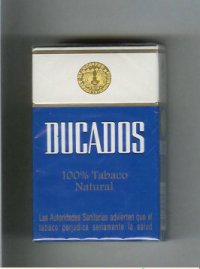 Ducados 100% Tabaco Natural blue and white cigarettes hard box