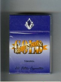 Gold Remington Virginia blue cigarettes hard box