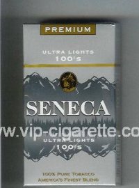 Seneca Ultra Lights 100s cigarettes hard box