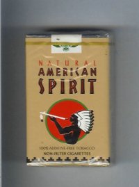 Natural American Spirit Non-Filter brown cigarettes soft box