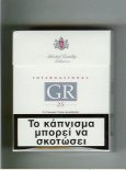 GR Selected Quality Tobaccos International 25s white cigarettes hard box GR Selected Quality Tobaccos International 25s white cigarettes hard box