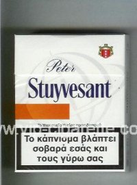 Peter Stuyvesant 25 white and orange cigarettes hard box