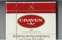 Craven A 25 king size filter cigarettes